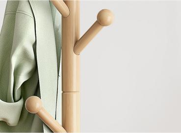 360Home Kleiderständer Ständer Massivholz Garderobenständer Walnuss